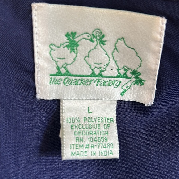 The Quacker Factory sequin snowman Christmas vest Large Navy - Picture 10 of 11